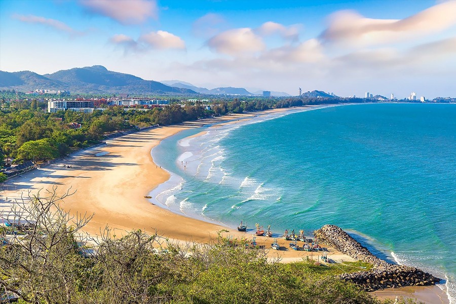Hua Hin Beach offers a relaxing stretch of sand within easy reach of Bangkok.