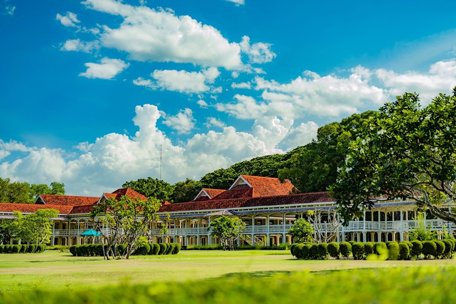 Maruekhathaiyawan Palace is admired for its graceful teak architecture and seaside setting.
