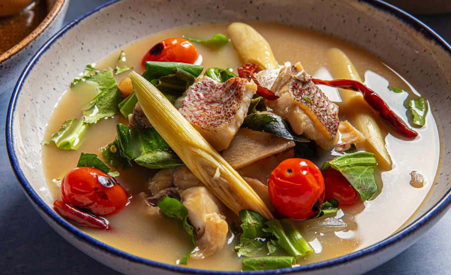 Tom Yum Fish, a spicy and aromatic Thai soup