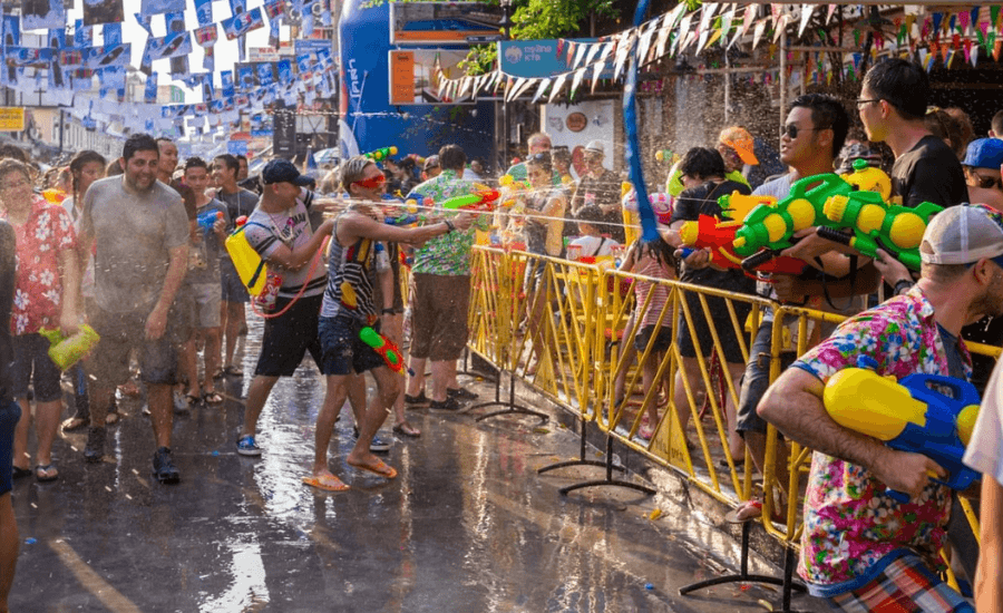Songkran festival in Bangkok - one of the best places to visit in Thailand in April