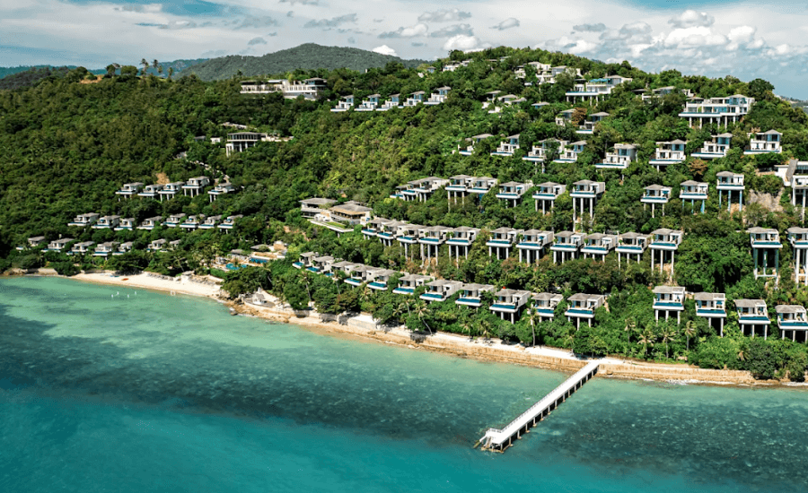 Luxury resort on the crystal clear coast of Koh Samui.