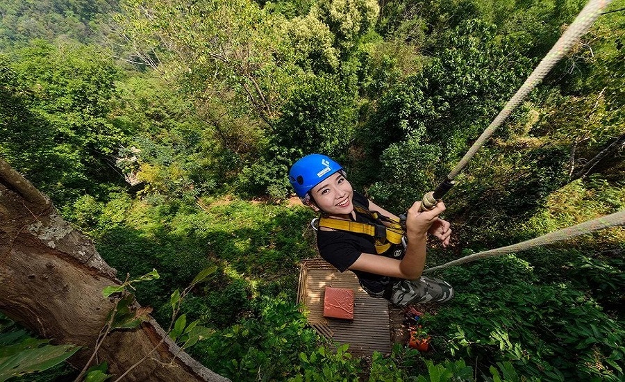 Ziplining is one of the best activities in Chiang Mai for combining nature with adventure