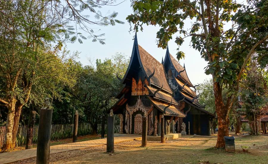 Dark Lanna structures at Baan Dam Museum, Chiang Rai