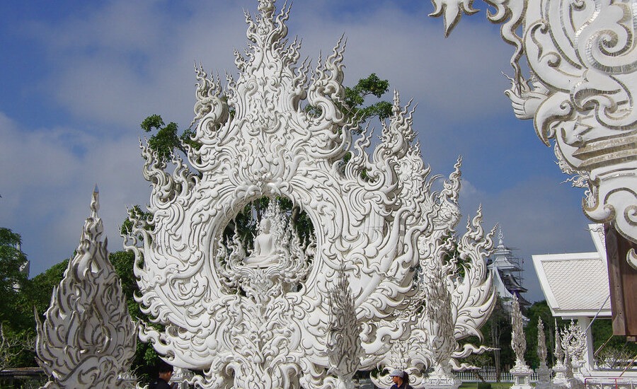 Unique White Buddha Statue at Wat Rong Khun
