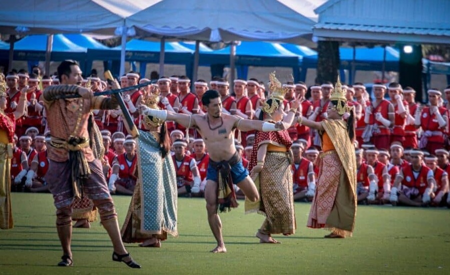 A Muay Thai performance conducted by professional artists