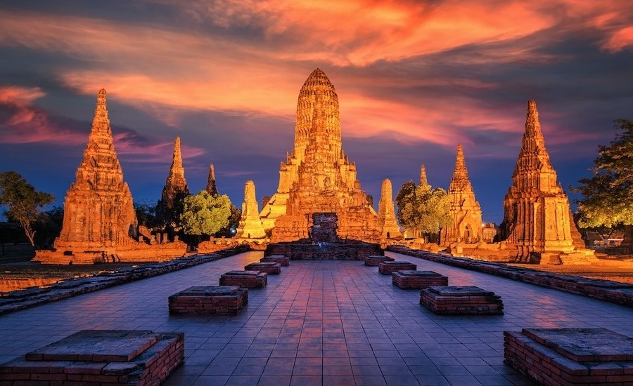 Wat Chaiwatthanaram temple in Ayutthaya, top places in Thailand in September