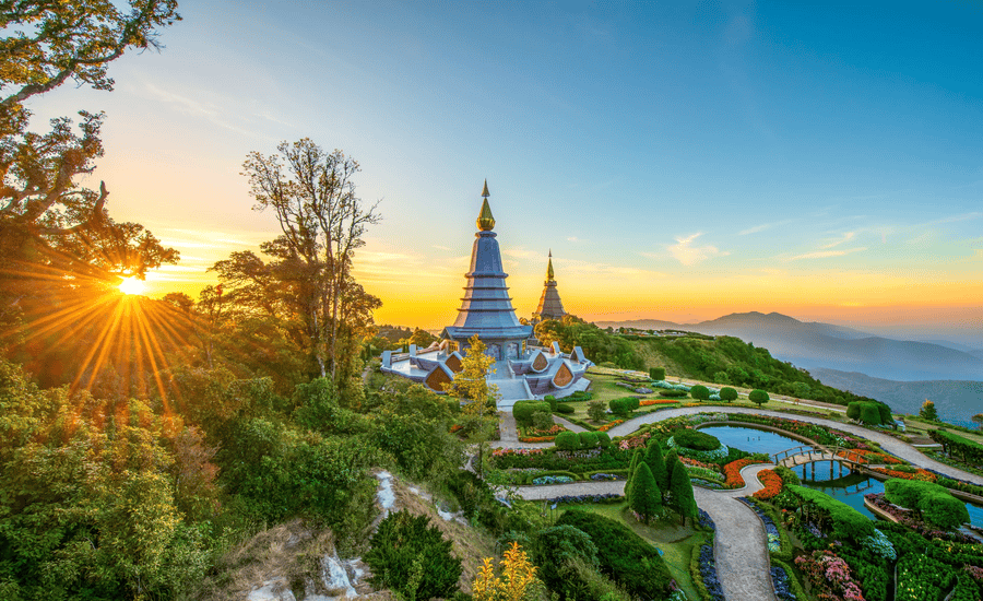 Chiang Mai's cool mornings and misty mountains in Thailand in January