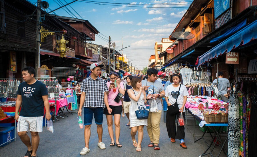 Daytime at Kad Kong Ta Walking Street, Lampang