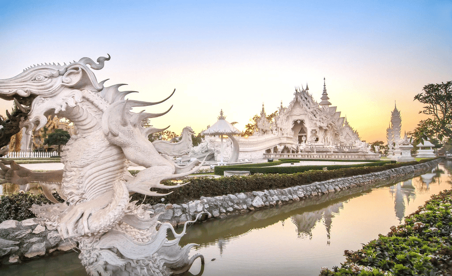 Wat Rong Khun (White temple) in Chiang Rai, Thailand