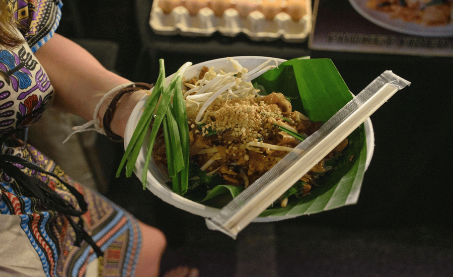 Pad Thai from traditional food market and bazaars in Thailand