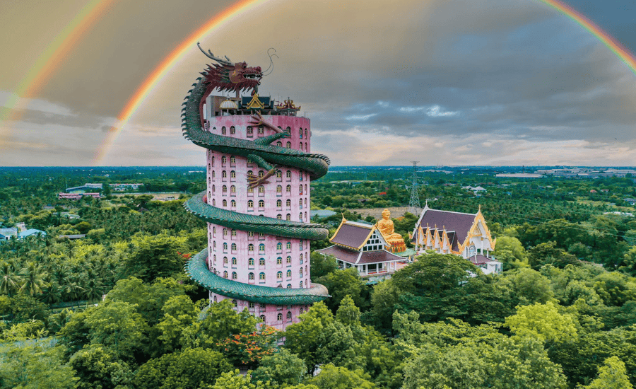The unique dragon temple Wat Samphran in Nakhon Pathom, Thailand