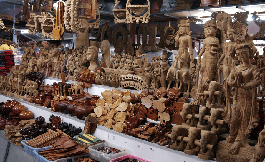 Intricate wooden crafts show the timelessness of traditional Thai craftsmanship