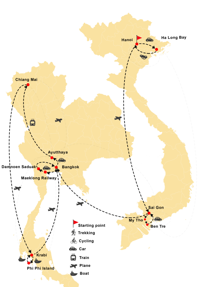 Splendid Leisure Journey in Vietnam & Thailand 17 Days 16 Nights