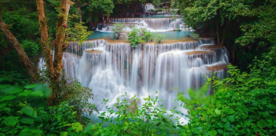 Day 8: Kanchanaburi - Huai Mae Khamin Waterfalls - Erwan waterfalls (B)