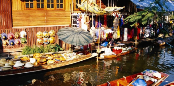 Day 3: Bangkok - Maeklong Railway Market - Damnoen Saduak Floating Market - Shopping (B)