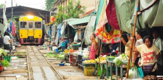 Day 3: Bangkok - Railway market - Damnoen Saduak Floating Market - Patom village (B)